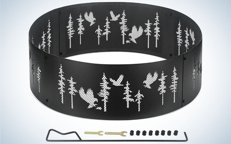Black eagle outdoor fire ring and fire pit