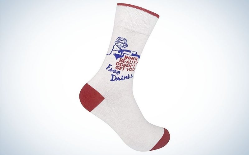 Red, white and blue sock with funny writing mother's day gift