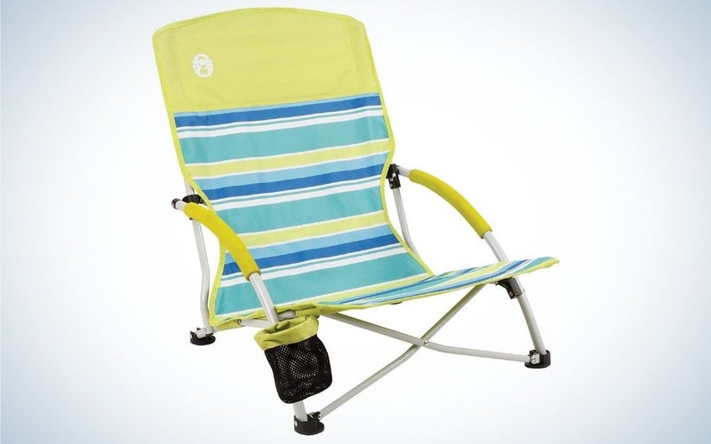 Yellow light weighted beach and camping chair