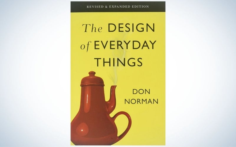 "The Design of Everyday Things" engineering writing with yellow cover and a teakettle, gift guide for grads who love to read