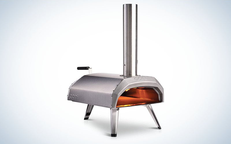 Stainless steel pizza oven.