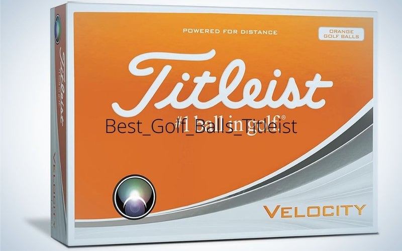 A box with orange and grey color written Titleist best golf ball.