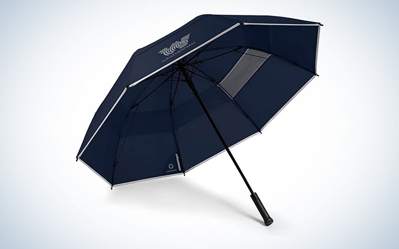 blue weatherman umbrella