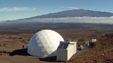 View of the dome of the HI-SEAS facility against the background of Mauna Loa.