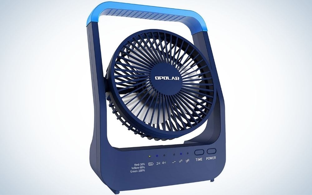 Bestfire Portable Handheld Mini Fan Battery Operated Cooling Fan Electric Personal Fans Foldable Desktop Fans Quiet Operation 3 Speeds with 18650 Rechargeable Battery for Home Office Travel Blue