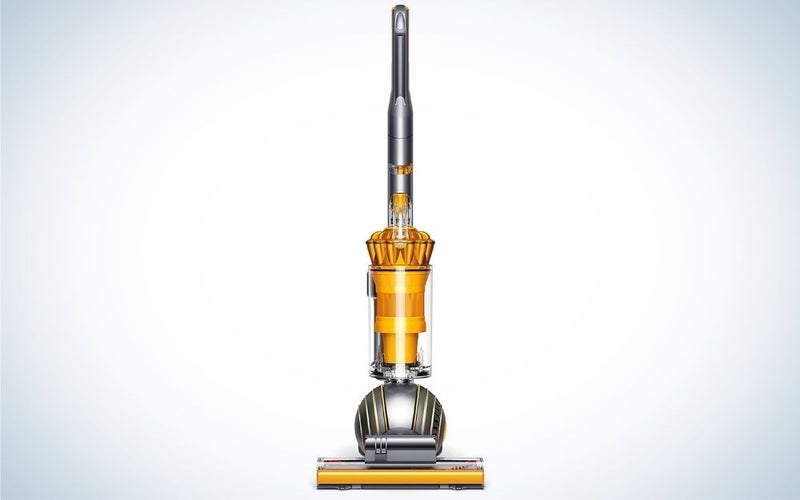 Yellow, electric corded vacuum for hardwood floors