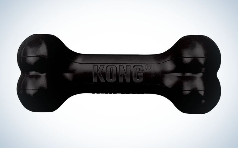 Large and black Kong bone dog toy