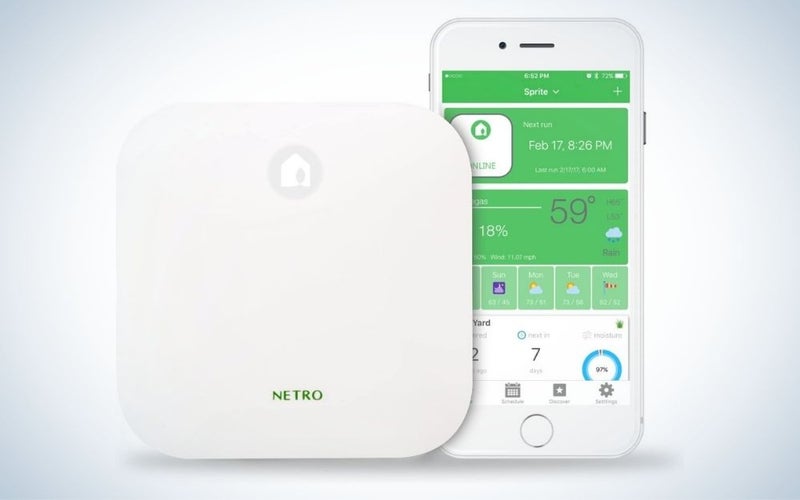 White Netro smart sprinkler controller with WiFi