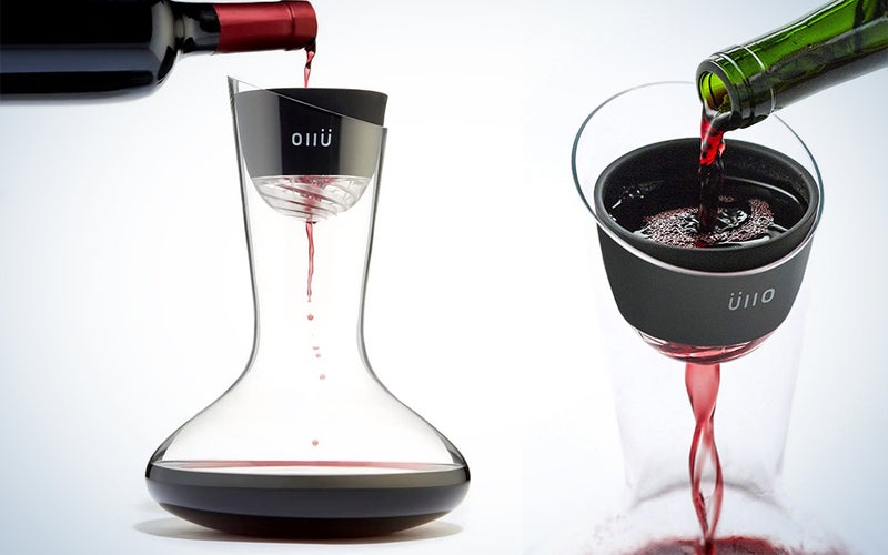 Ullo wine purifier with decanter collage