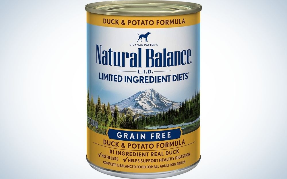 A can of Natural Balance LID wet dog food