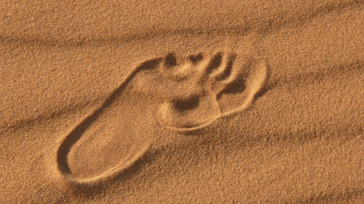 footprint in desert sand