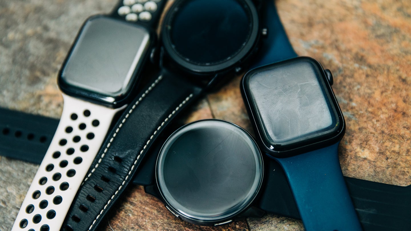 A collection of the best smartwatches including the Apple Watch 6 and the Samsung Galaxy Watch 3