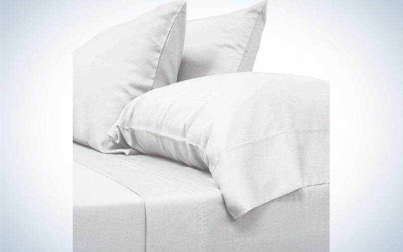 White bamboo sheet set with pillow cases, gift for father's day
