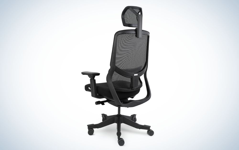 Black ergonomic office chair with wheels, unique gift for father's day