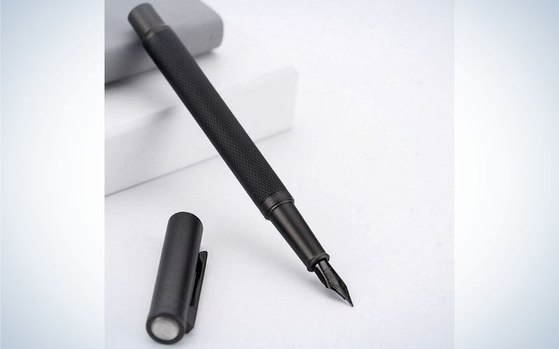 All-Metal Brushed-Black Stainless Steel Fountain Pen is one of the best personalized Father’s Day gifts for writers