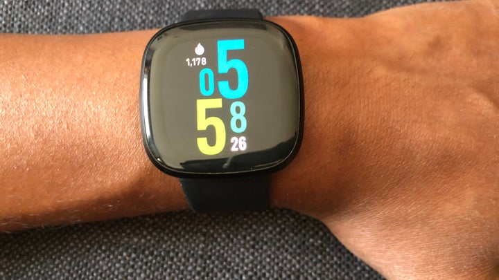 The Fitbit Versa 3 colorful always-on display