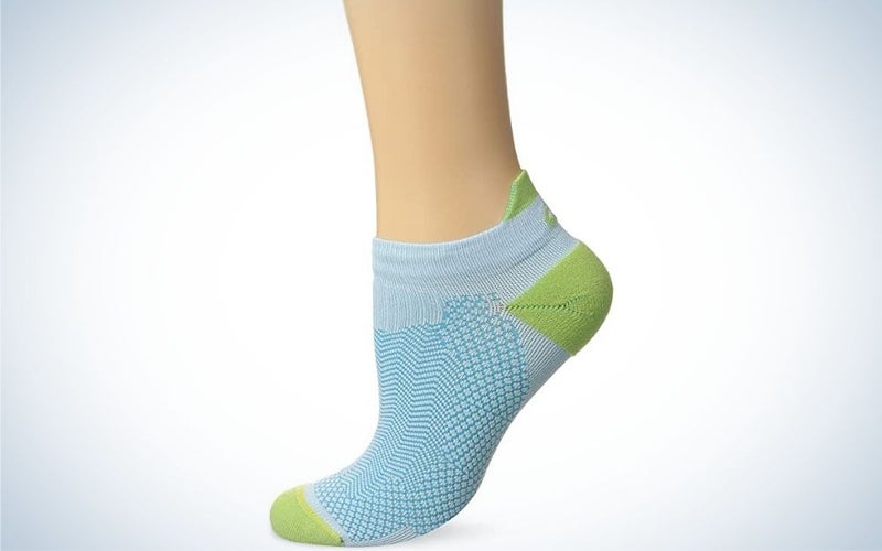 Turquoise and pistachio light weighted unisex running sock