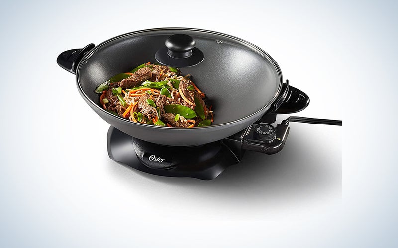 oster electric wok with food