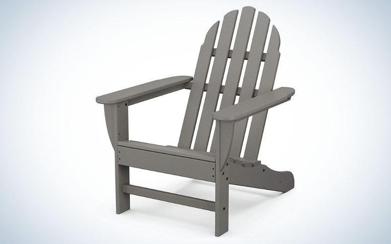 Slate grey, plastic patio chairs