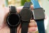 Smart watch size comparison Samsung Galaxy Watch 3, OnePlus Watch, and Apple Watch