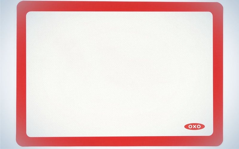 A white square box all with a thick red line on the sides.