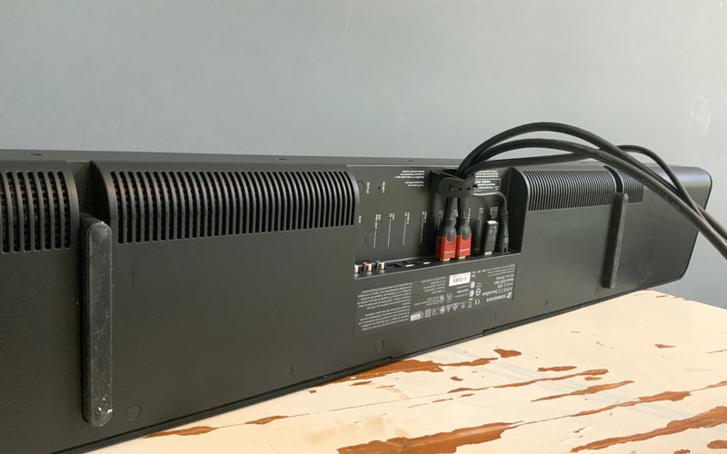 Sennheiser AMBEO underbelly with HDMI cables