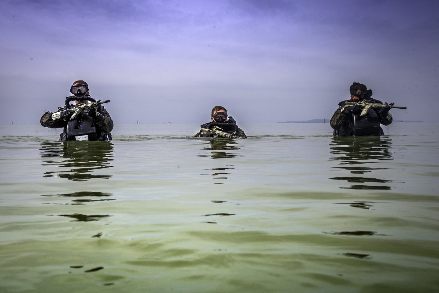 US Marines on a patrol during a course in Japan last year. 