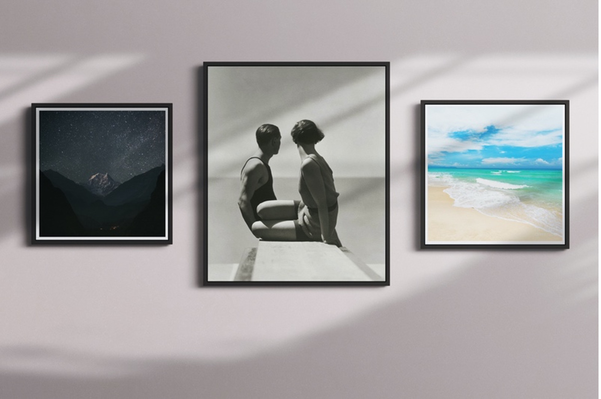 three-framed-photos-on-wall
