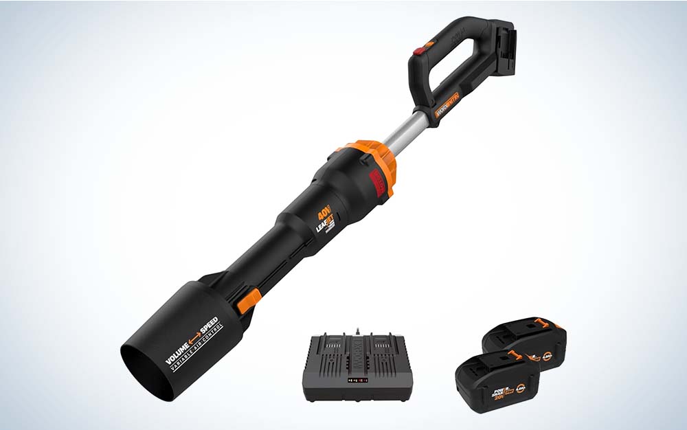 The Worx Nitro 40V Pro Leafjet is the best leaf blower that's cordless.