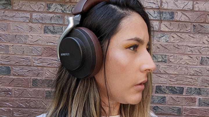 Shure Aonic 50 headphones on a person's head