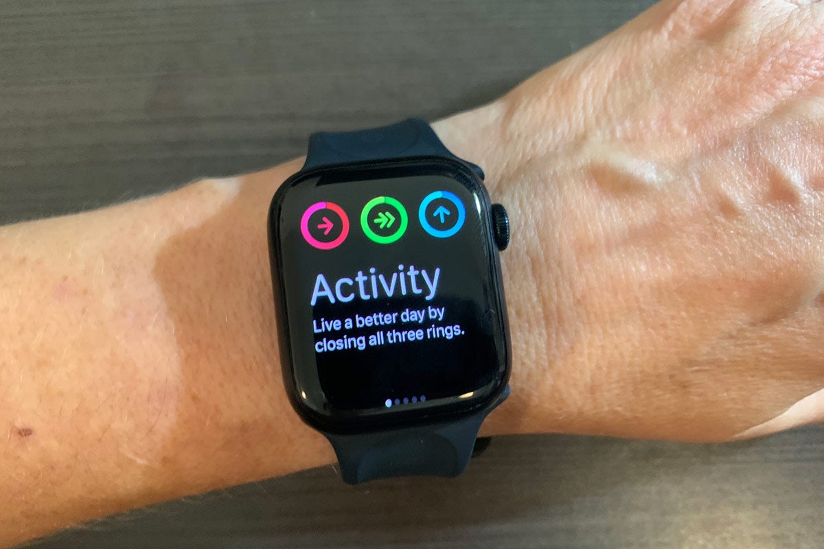 The Apple Watch Series 8 on a wrist
