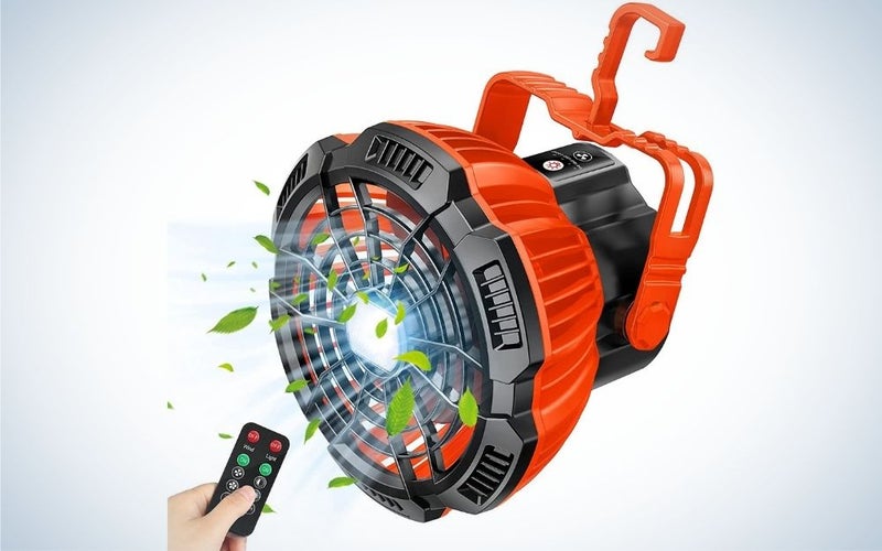 The Fxexblin Camping Fan is our pick for best portable fan for camping.