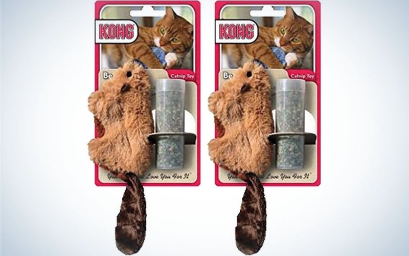 The KONG Beaver Refillable Catnip Toy is the best chewy cat toy.