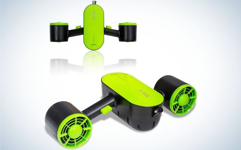 The Longtime Dual Propeller Underwater Swimming Scooter is the best for kids.