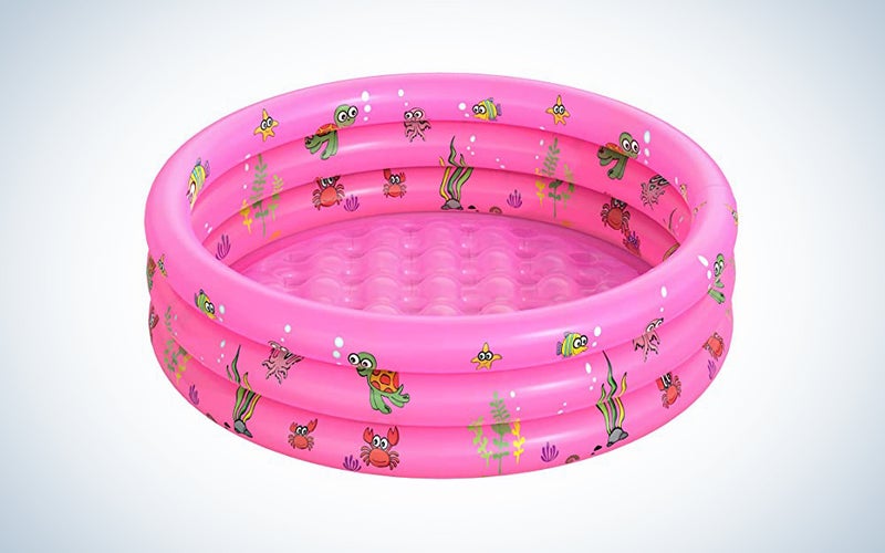 The Garden Round Inflatable Swimming Pool is the best kiddie pool for small yards.