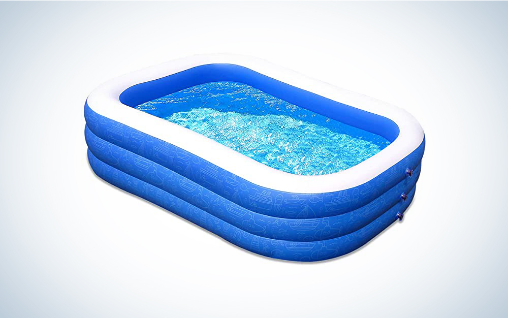 The Homech Inflatable Swimming Pool is the best inflatable kiddie pool.
