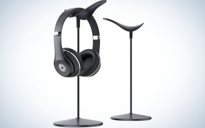 The Lamicall Desk Earphone Stand is the best headphone stand for creatives.