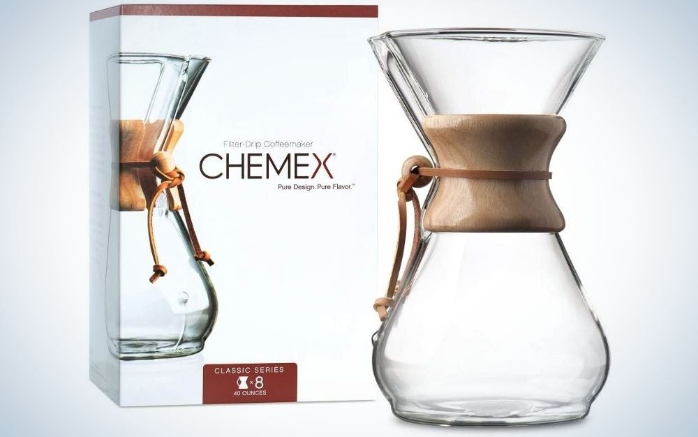 The Chemex Pour-Over Glass Coffee Maker is our pick for best pour over coffee maker.