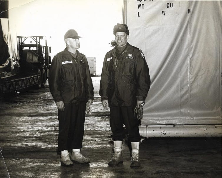 Army service men at the Thule Air Base with a nuclear reactor during the Cold War