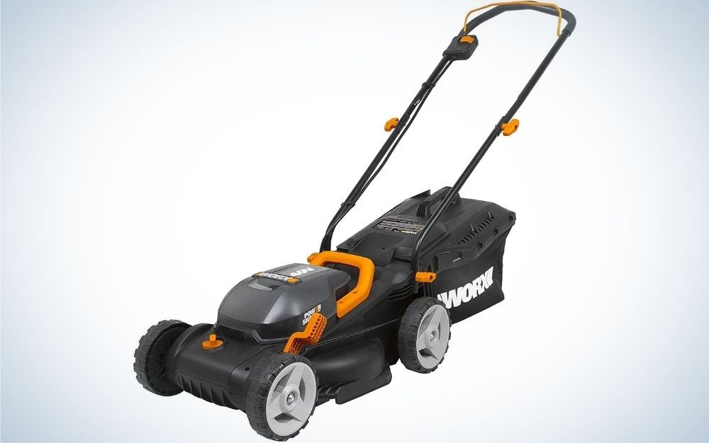 The Worx WG779 Power Share Lawn Mower is the best electric lawn mower for the whole family.