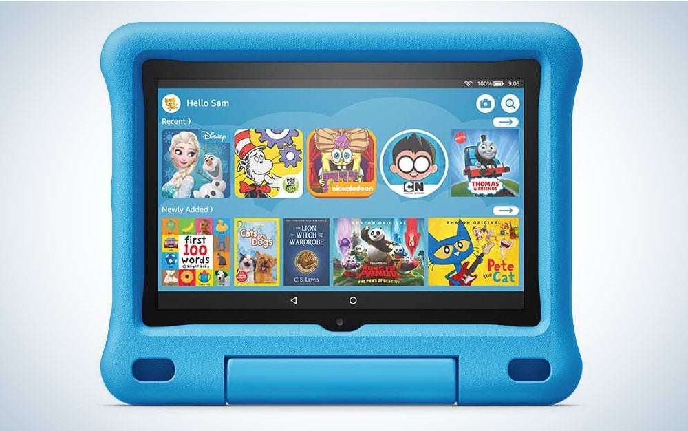 The Amazon Fire HD 8 Kids Edition Tablet is the best tablet for kids between three and seven years old.