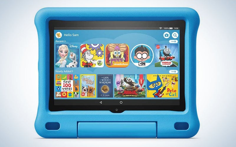 The Amazon Fire HD 8 Kids Edition Tablet is the best tablet for kids between three and seven years old.