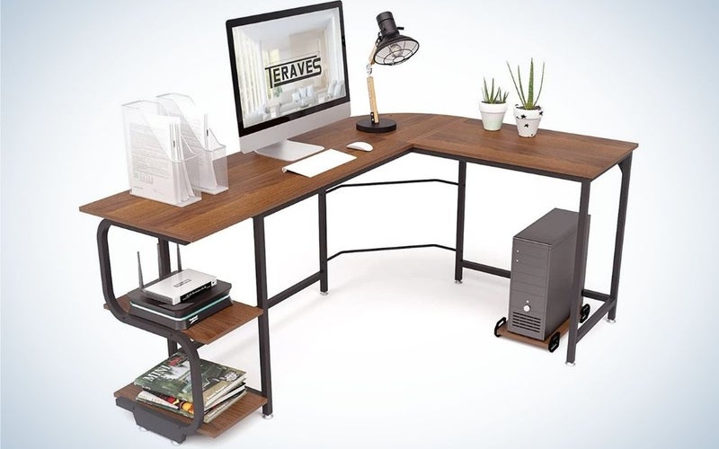 The Teraves Reversible Desk is the best L-shaped computer desk.