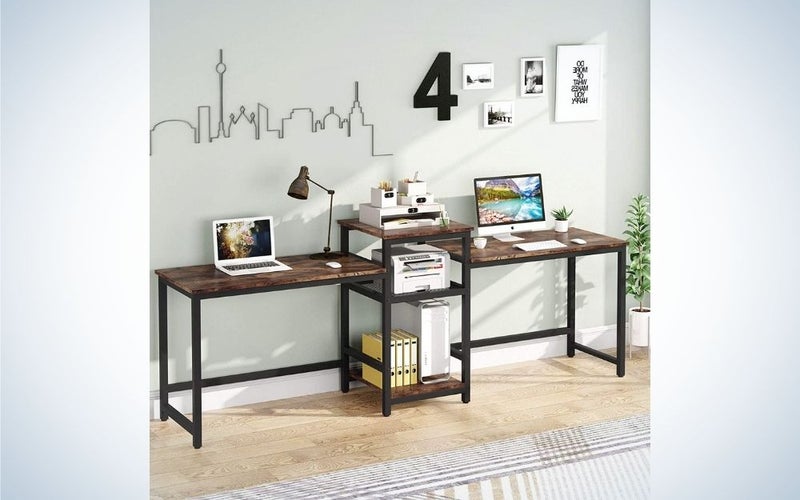 The Tribesigns Double Computer Desk is the best computer desk for two.