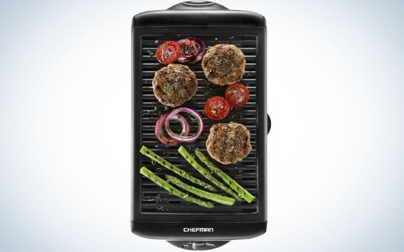 The Chefman Electric Smokeless Indoor Grill is the best indoor grill for big families.