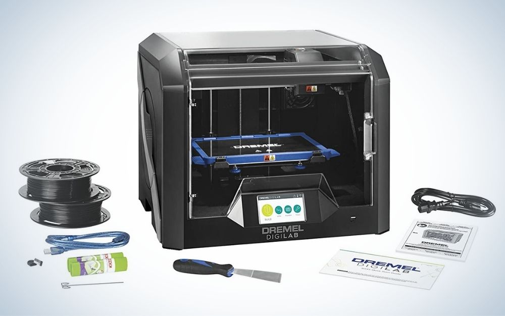 A Dremel 3D45 3D printer on a plain background.