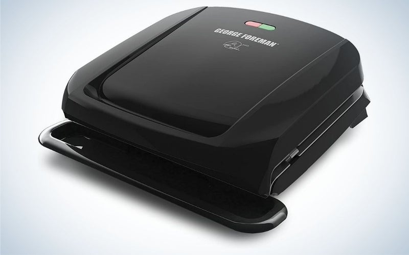 The George Foreman Grill and Panini Press is the best budget indoor grill.