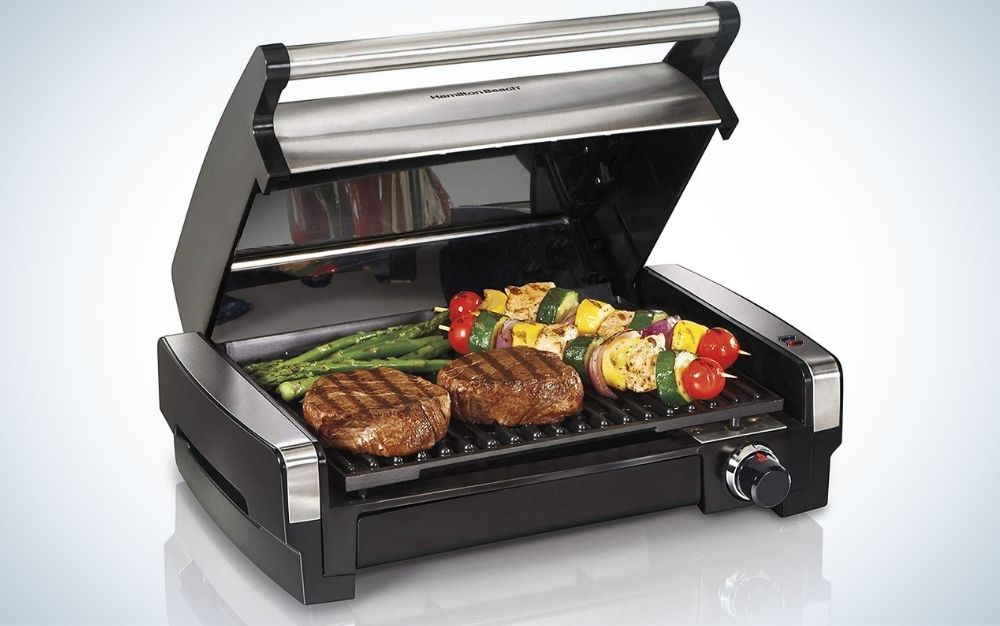 The Hamilton Beach Electric Indoor Searing Grill is our runner up for best indoor grill.