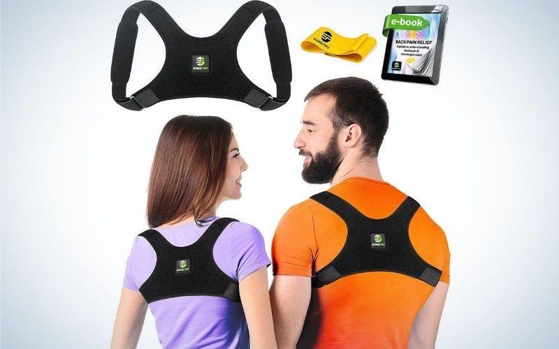 The Evoke Pro Back Posture Corrector is the best for rounded shoulders.