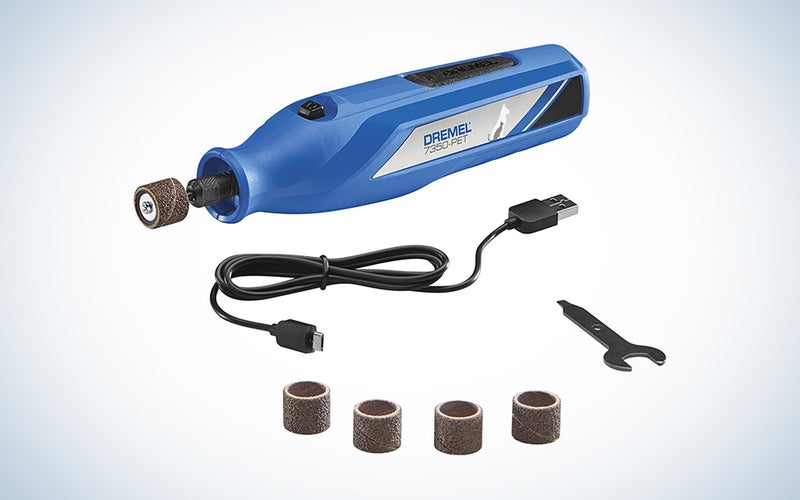 The Dremel 7300-PT is the best dog nail grinder overall.
